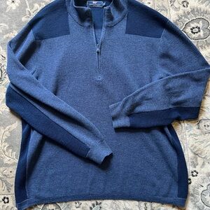 vineyard vines Men's Blue Half-Zip Sweater - Size 2XL